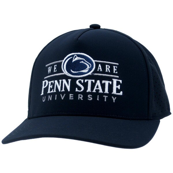 navy cut above hat with embroidered We Are Penn State University